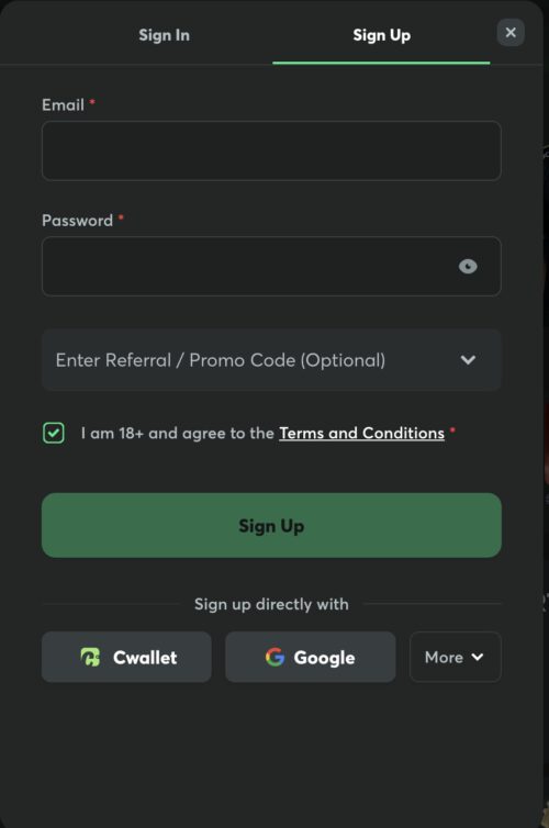 Register at BC.GAME